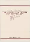 Bulletin of the Australian Centre for Egyptology BACE 25 (2014) cover