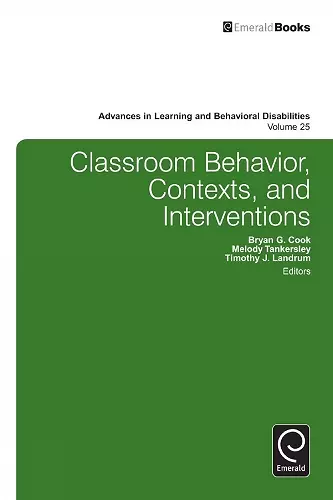 Classroom Behavior, Contexts, and Interventions cover