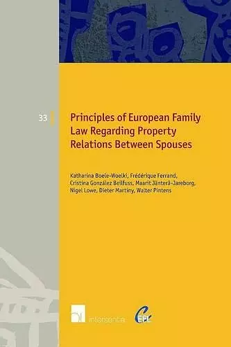 Principles of European Family Law Regarding Property Relations Between Spouses cover