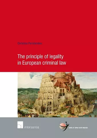 The principle of legality in European criminal law cover