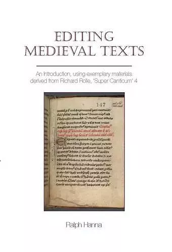 Editing Medieval Texts cover