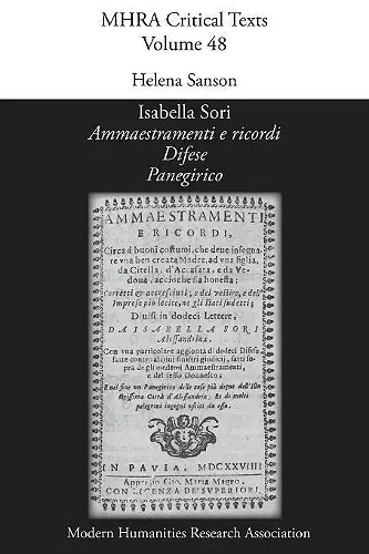 'Ammaestramenti e ricordi', by Isabella Sori cover