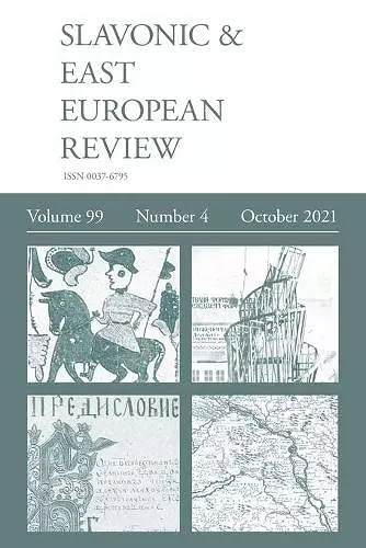 Slavonic & East European Review (99 cover