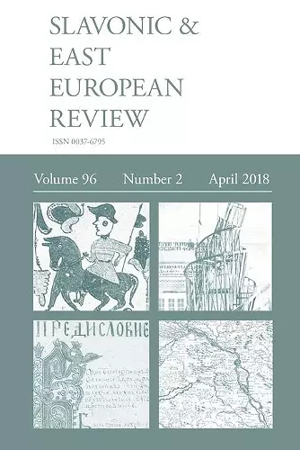 Slavonic & East European Review (96 cover