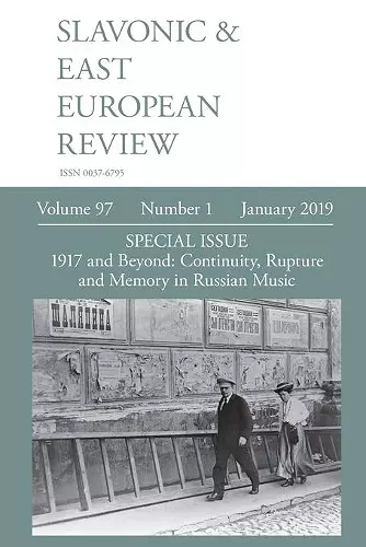 Slavonic & East European Review (97 cover