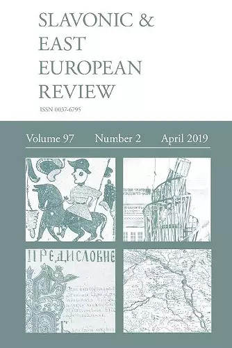 Slavonic & East European Review (97 cover