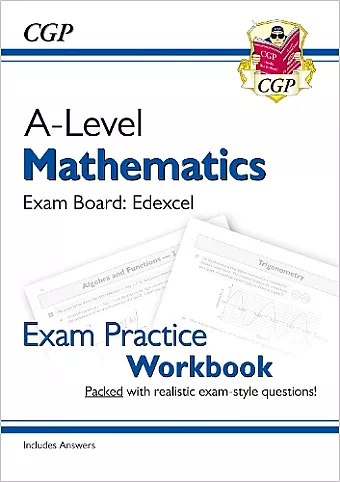 A-Level Maths Edexcel Exam Practice Workbook (includes Answers) cover