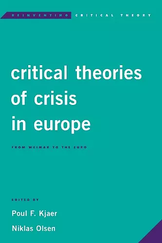 Critical Theories of Crisis in Europe cover
