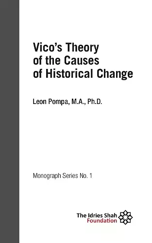 Vico's Theory of the Causes of Historical Change: ISF Monograph 1 cover