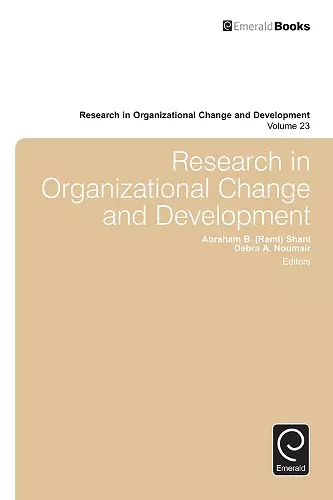 Research in Organizational Change and Development cover