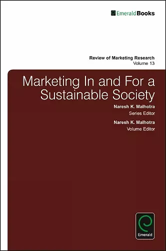 Marketing In and For a Sustainable Society cover