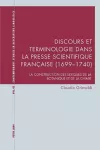 Discours Et Terminologie Dans La Presse Scientifique Française (1699-1740) cover