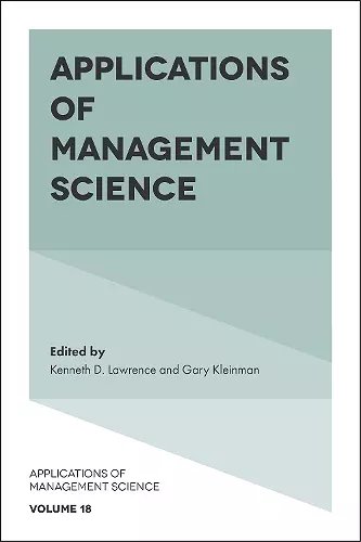 Applications of Management Science cover