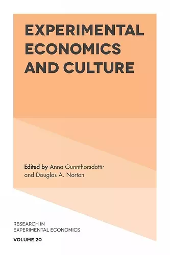 Experimental Economics and Culture cover