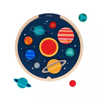 Multi-Language Solar System Wooden Tray Puzzle cover