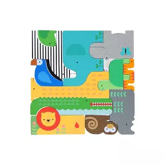 Wooden Puzzle + Play: Shaped Safari Animals cover