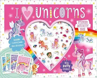 I Love Unicorns Sticker Activity Case cover