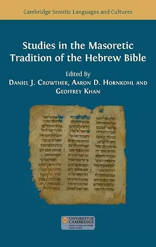 Studies in the Masoretic Tradition of the Hebrew Bible cover