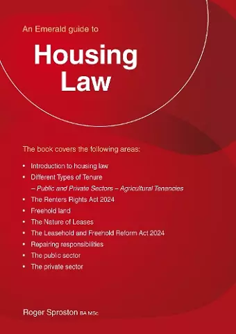 An Emerald Guide to Housing Law cover