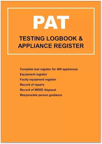 PAT (Portable Appliance Testing) Logbook cover