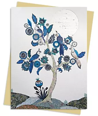 Alexandra Milton: Silver Tree of life with Four White-throated Magpies Greeting Card Pack cover