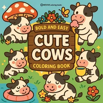 Bold & Easy Cute Cows Coloring Book cover