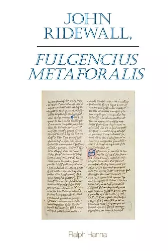 John Ridewall, Fulgentius metaforalis cover