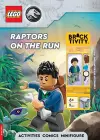 LEGO® Jurassic World™: Raptors on the Run Activity Book (with Kenji minifigure, baby raptor and accessories) cover