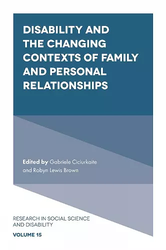 Disability and the Changing Contexts of Family and Personal Relationships cover