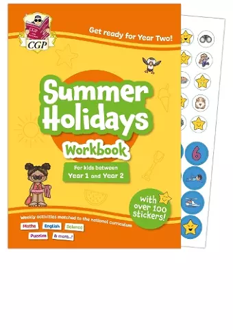 CGP Summer Holidays Activity Workbook - for kids between Year 1 and Year 2 (ages 5-6) cover