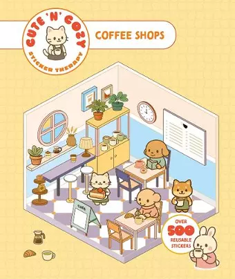 Cute 'n' Cozy Sticker Therapy: Coffee Shops cover
