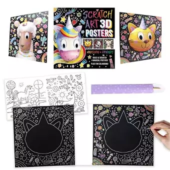 Scratch Art 3D Posters: Unicorn & Friends cover