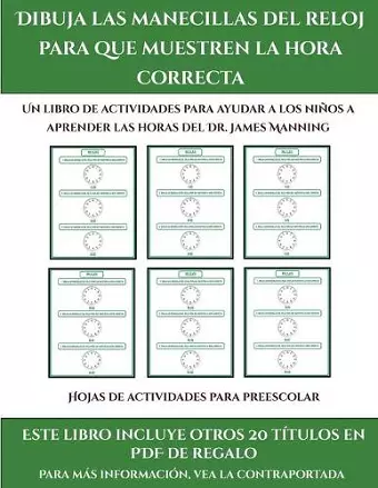 Hojas de actividades para preescolar (Dibuja las manecillas del reloj para que muestren la hora correcta) cover