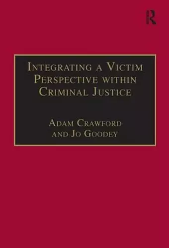 Integrating a Victim Perspective within Criminal Justice cover