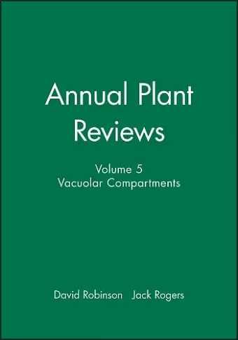 Annual Plant Reviews, Vacuolar Compartments cover