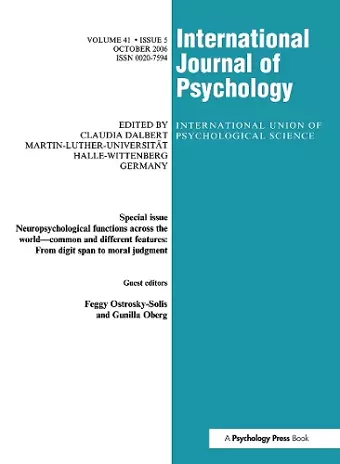 Neuropsychological Functions Across the World cover