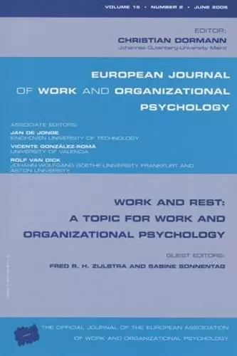 Work and Rest: A Topic for Work and Organizational Psychology cover