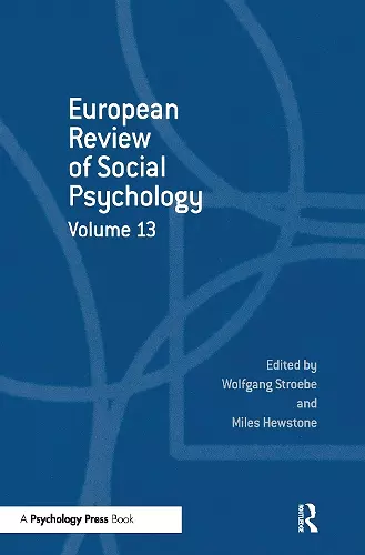 European Review of Social Psychology: Volume 13 cover