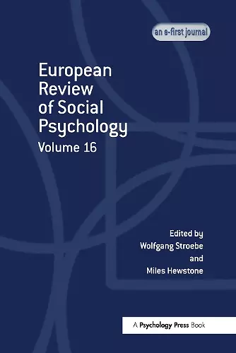 European Review of Social Psychology: Volume 16 cover