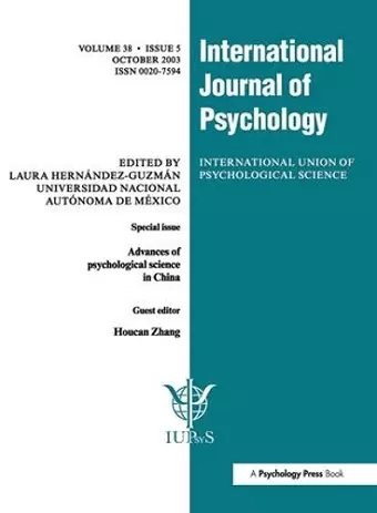 Advances of Psychological Science in China cover