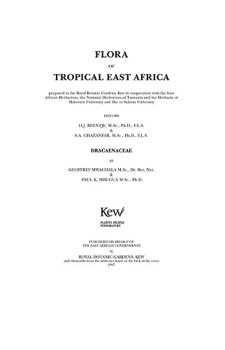 Flora of Tropical East Africa: Draceaenaceae cover