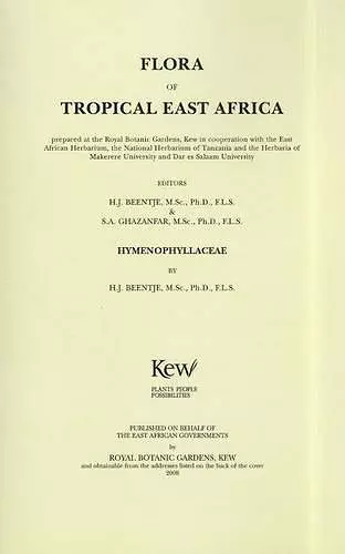 Flora of Tropical East Africa: Hymenophyllaceae cover