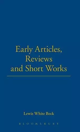 Early Articles, Reviews And Short Works cover