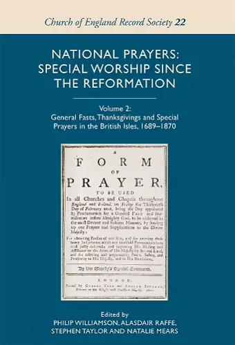 National Prayers: Special Worship since the Reformation cover