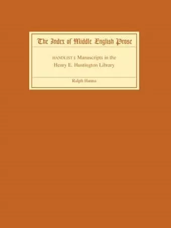 The Index of Middle English Prose Handlist I cover