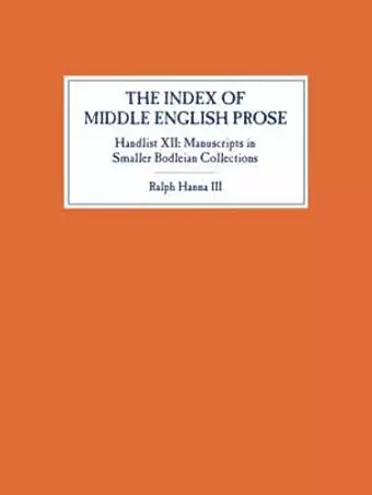 The Index of Middle English Prose, Handlist XII cover