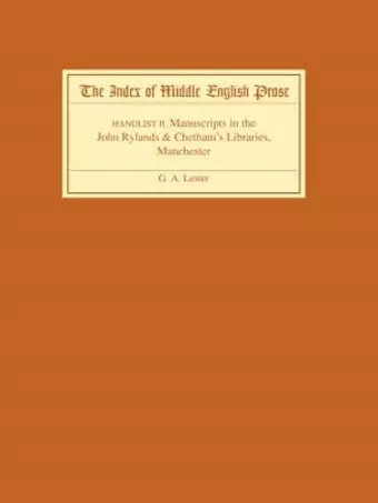 The Index of Middle English Prose Handlist II cover