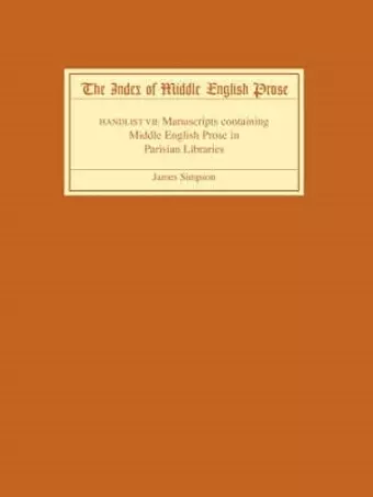 The Index of Middle English Prose Handlist VII cover