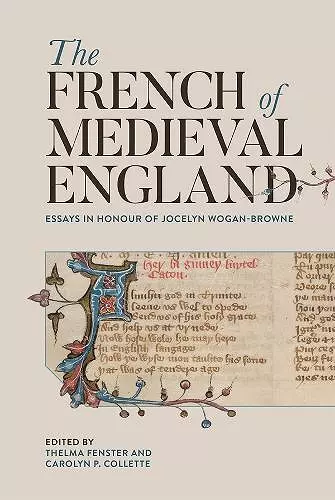 The French of Medieval England cover