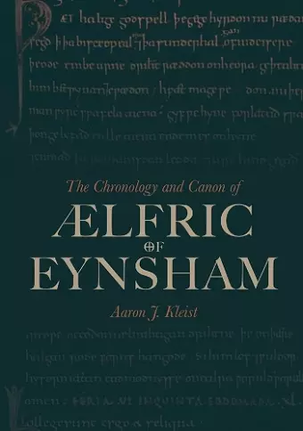 The Chronology and Canon of Ælfric of Eynsham cover